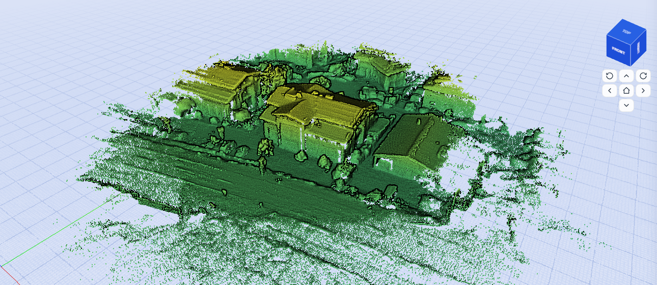 Point cloud colored by elevation