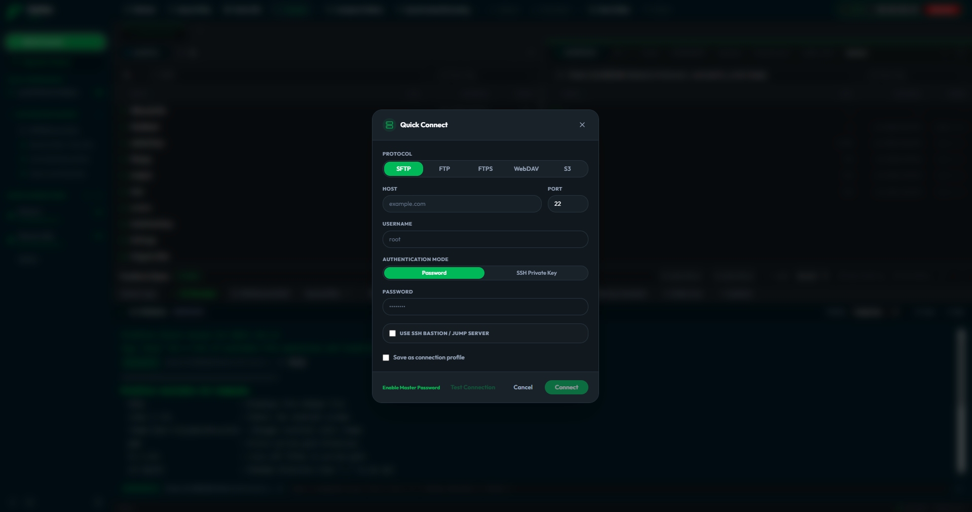 Connection Profiles & Quick Connect
