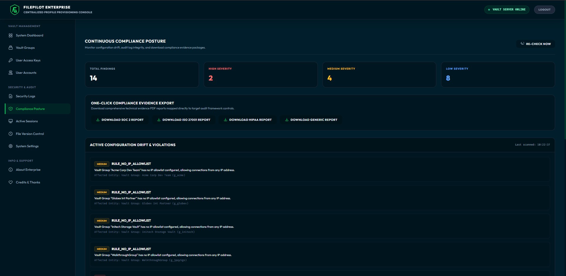 Compliance Posture Dashboard