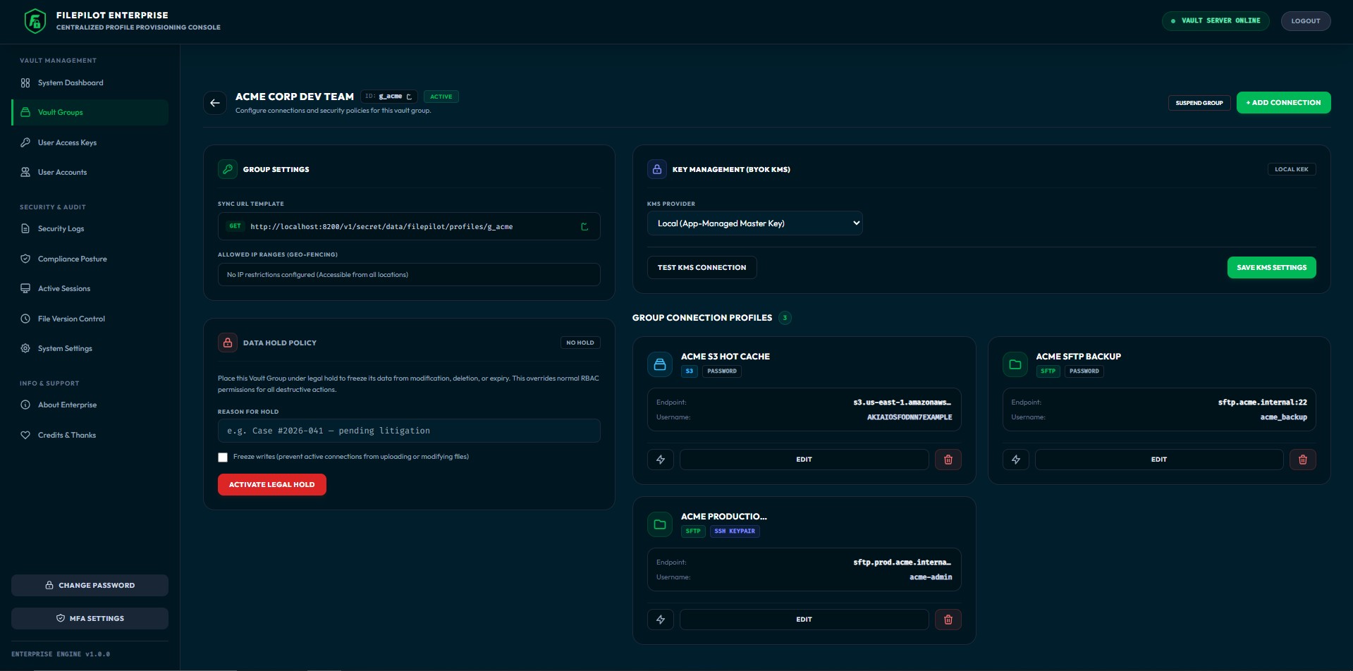 Connection Profile Provisioning