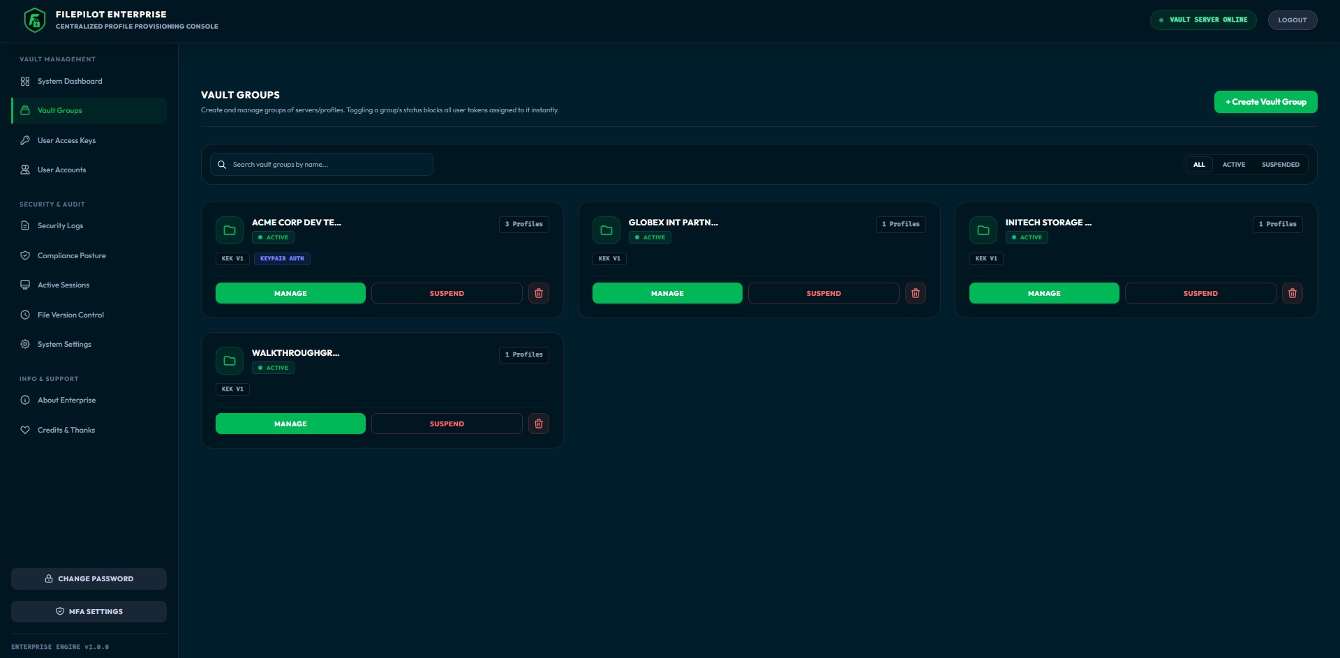 Vault Groups & Encryption Isolation