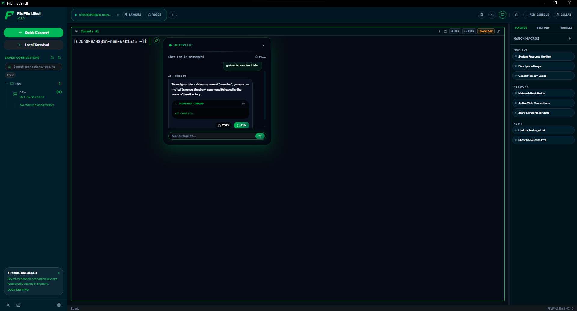 AI-based terminal commands auto-completion