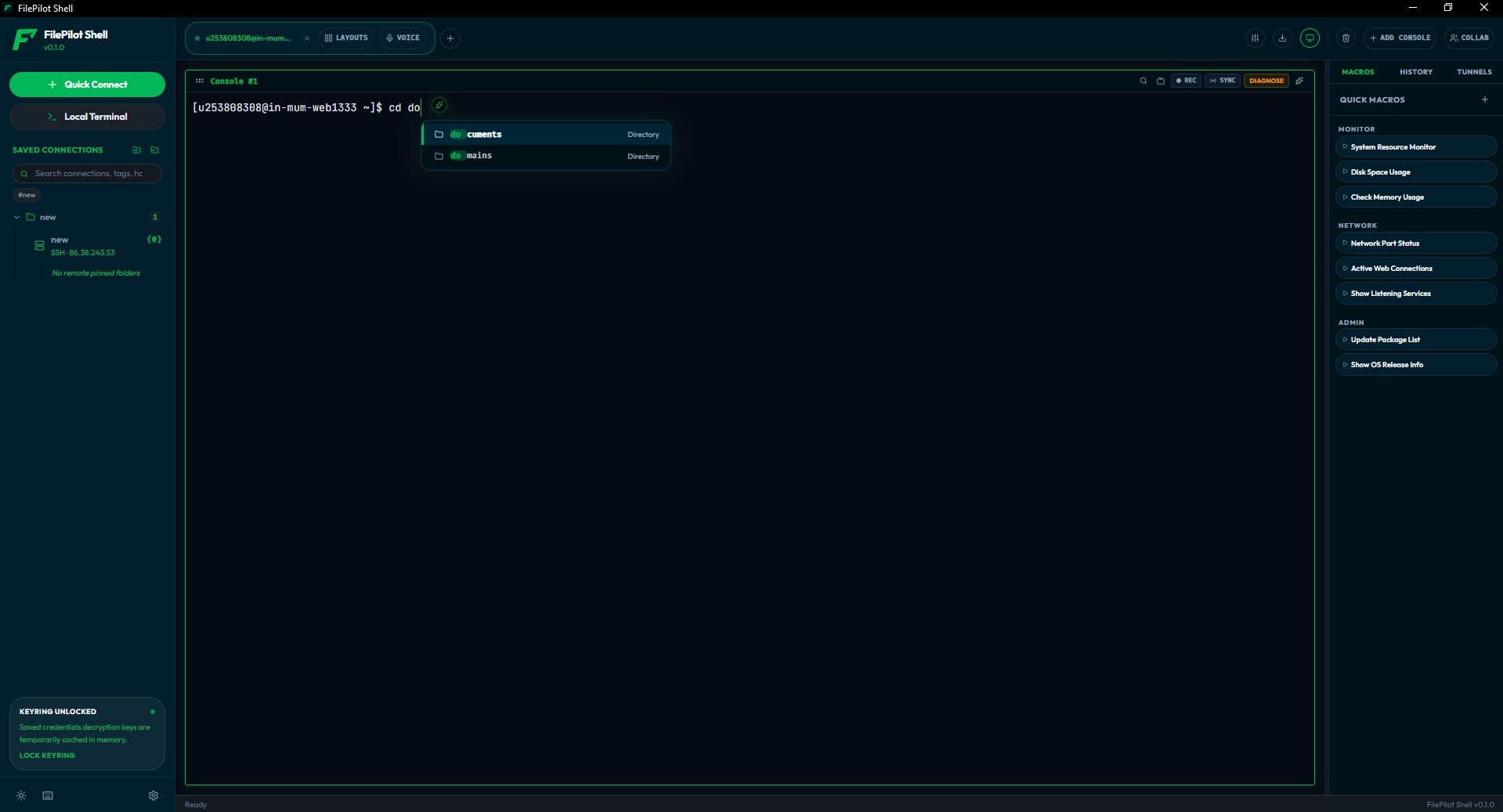 Automation script editor and terminal command suggestions